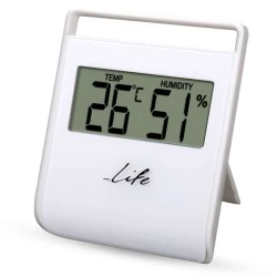 Ψηφιακό θερμόμετρο / υγρόμετρο λευκό LIFE WES-102 εσωτερικού χώρου