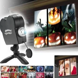 Χριστουγεννιάτικος προβολέας projector Star Window Wonderland για διακόσμηση παραθύρων με 12 μοτίβα