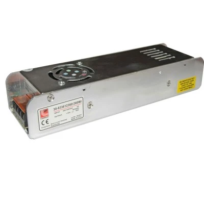 Τροφοδοτικό mini αλουμινίου 360W 30A 230V στα 12VDC για ταινίες και λάμπες led μη στεγανό IP20