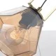 Μοντέρνο φωτιστικό επιτραπέζιο DIAMONDRA μονόφωτο με διαμαντένιο σχήμα και κεχριμπαρένιο χρώμα
