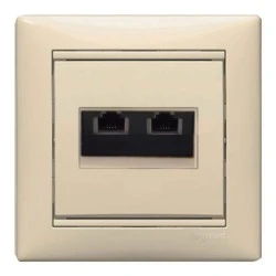 Πρίζα τηλεφώνου RJ11 2 εξόδων κρεμ Legrand Valena Classic