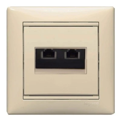 Πρίζα τηλεφώνου RJ11 2 εξόδων κρεμ Legrand Valena Classic