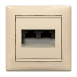Πρίζα RJ 45 2 εξόδων UTP κατ 6 κρεμ Legrand Valena Classic