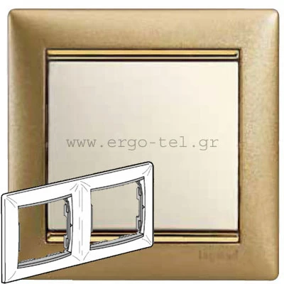 ΠΛΑΙΣΙΟ 2 ΘΕΣΕΩΝ ΟΡΙΖΟΝΤΙΟ VALENA MAT GOLD/GOLD (ΜΑΤ ΧΡΥΣΟ)