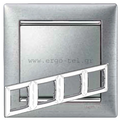 ΠΛΑΙΣΙΟ 4 ΘΕΣΕΩΝ ΟΡΙΖΟΝΤΙΟ & ΚΑΘΕΤΟ VALENA BRUSHED ALU/SILVER (BRUSHED ΑΛΟΥΜΙΝΙΟ/ΑΣΗΜΙ)