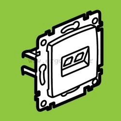 Πρίζα RJ 45 2 εξόδων UTP κατ 6 κρεμ Legrand Valena Classic