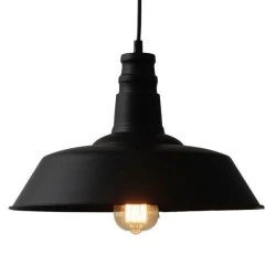 Φωτιστικό καμπάνα μαύρο Ø360mm με μεταλλική βάση ανάρτησης  & ντουί Ε27 σειρά Vintage