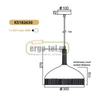 Φωτιστικό καμπάνα λευκό Ø300mm διακοσμημένη με σχοινί & ντουί Ε27 σειρά Vintage
