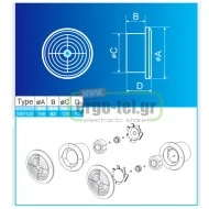 Εξαεριστήρας μπάνιου Φ100mm & Φ120mm 11W στρογγυλός σειρά WE-120 220V 120m³/h 41dB Εξαεριστήρας μπάνιου Φ100mm & Φ120mm 11W στρογγυλός σειρά WE-120 220V 120m³/h 41dB