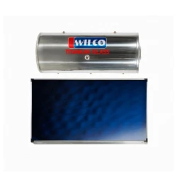 Ηλιακός επιλεκτικός θερμοσίφωνας WILCO Titanium Glass 160L/2,30m² Full Plate τριπλής ενέργειας με οριζόντιο συλλέκτη για κεραμοσκεπή
