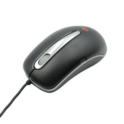Ποντίκι 3D σε μαύρο χρώμα PS/2 με ροδέλα κύλισης ενσύρματο