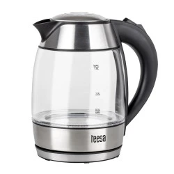 Ηλεκτρικός βραστήρας TEESA με χωρητικότητα1.8L γυάλινος μαύρος από ανοξείδωτο ατσάλι 