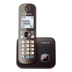 Ασύρματο Τηλέφωνο Panasonic KX-TG6811GRA σε καφέ χρώμα  με ανοιχτή ακρόαση & φωτιζόμενο πληκτρολόγιο 