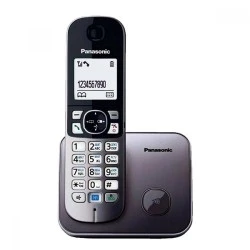 Ασύρματο τηλέφωνο Panasonic KX-TG6811GRM σε γκρι χρώμα με φωτιζόμενο πληκτρολόγιο - οθόνη