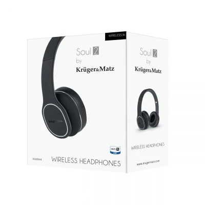 Ασύρματα ακουστικά κεφαλής Kruger&Matz Soul 2, σε μαύρο χρώμα με εμβέλεια 10m