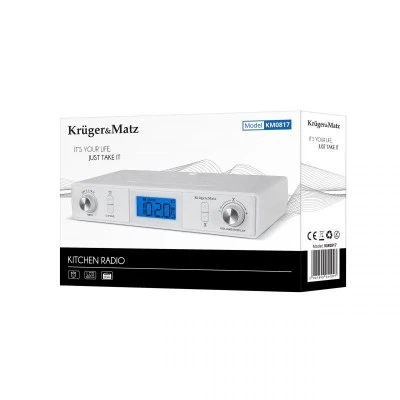 Ραδιόφωνο κουζίνας με bluetooth Kruger & Matz οθόνη LCD & ενσωματωμένη κεραία σε λευκό χρώμα 