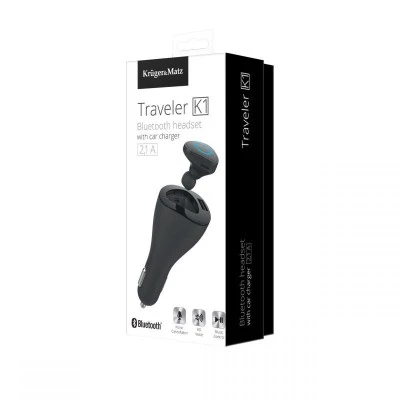 Ακουστικά Bluetooth με φορτιστή αυτοκινήτου Kruger&Matz Traveler K1 με εμβέλεια έως 10m Ακουστικά Bluetooth με φορτιστή αυτοκινήτου Kruger&Matz Traveler K1 με εμβέλεια έως 10m
