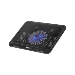 Βάση με ανεμιστήρα για Laptop 10-14'' από ABS - μεταλλικό πλέγμα σε μαύρο χρώμα & οπίσθιο φωτισμό