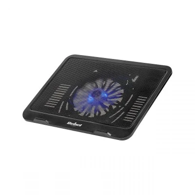 Βάση με ανεμιστήρα για Laptop 10-14'' από ABS - μεταλλικό πλέγμα σε μαύρο χρώμα & οπίσθιο φωτισμό