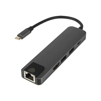 Αντάπτορας (HUB) USB C σε 2xUSB 3.0 - HDMI - RJ45 & δύο υποδοχές USB 3.0 σχεδιασμένες κυρίως για φορητούς υπολογιστές Apple