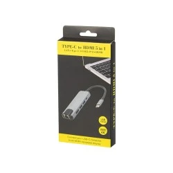 Αντάπτορας (HUB) USB C σε 2xUSB 3.0 - HDMI - RJ45 & δύο υποδοχές USB 3.0 σχεδιασμένες κυρίως για φορητούς υπολογιστές Apple