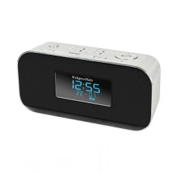 Ραδιόφωνο - Ρολόϊ με λειτουργία Bluetooth AUX, USB με οθόνη LCD Kruger&Matz σε μαύρο - ασημί χρώμα 