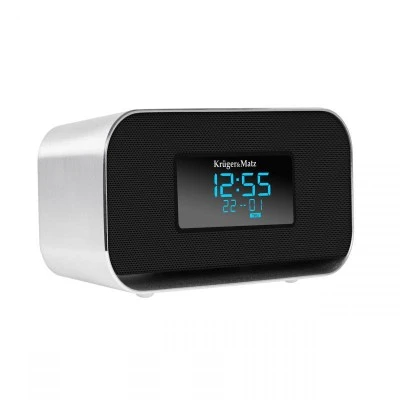 Ραδιόφωνο - Ρολόϊ με λειτουργία Bluetooth AUX, USB με οθόνη LCD Kruger&Matz σε μαύρο - ασημί χρώμα 