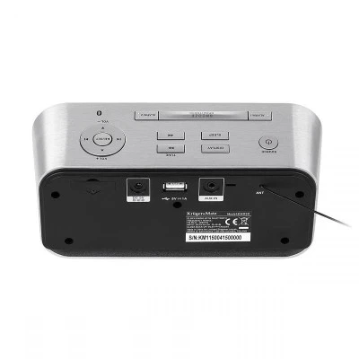 Ραδιόφωνο - Ρολόϊ με λειτουργία Bluetooth AUX, USB με οθόνη LCD Kruger&Matz σε μαύρο - ασημί χρώμα 
