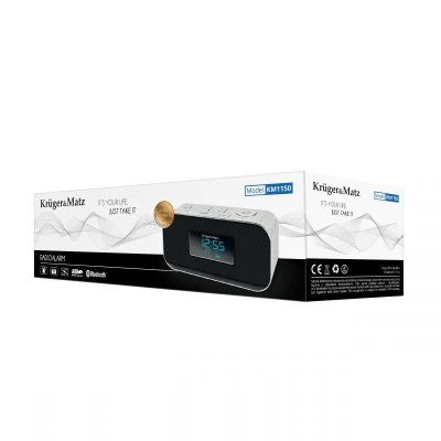 Ραδιόφωνο - Ρολόϊ με λειτουργία Bluetooth AUX, USB με οθόνη LCD Kruger&Matz σε μαύρο - ασημί χρώμα 