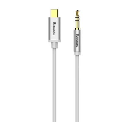 Καλώδιο USB Type C - 3.5mm με μήκος καλωδίου 1.2m M/M BASEUS σε λευκό χρώμα