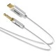 Καλώδιο USB Type C - 3.5mm με μήκος καλωδίου 1.2m M/M BASEUS σε λευκό χρώμα