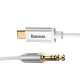 Καλώδιο USB Type C - 3.5mm με μήκος καλωδίου 1.2m M/M BASEUS σε λευκό χρώμα
