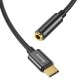Αντάπτορας USB Type C - 3.5mm M/F με καλώδιο BASEUS σε μαύρο χρώμα