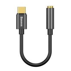 Αντάπτορας USB Type C - 3.5mm M/F με καλώδιο BASEUS σε μαύρο χρώμα