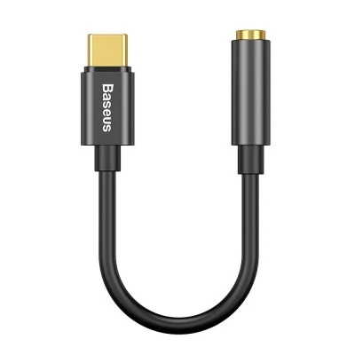 Αντάπτορας USB Type C - 3.5mm M/F με καλώδιο BASEUS σε μαύρο χρώμα
