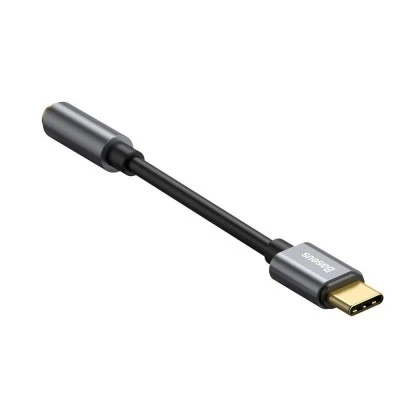Αντάπτορας USB Type C - 3.5mm M/F με καλώδιο BASEUS σε γκρι χρώμα
