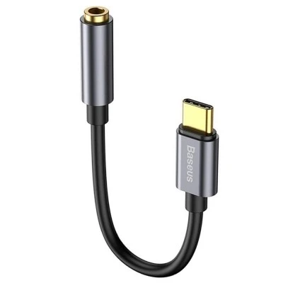 Αντάπτορας USB Type C - 3.5mm M/F με καλώδιο BASEUS σε γκρι χρώμα