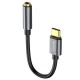 Αντάπτορας USB Type C - 3.5mm M/F με καλώδιο BASEUS σε γκρι χρώμα