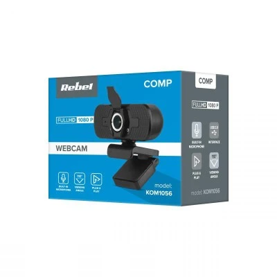 Webcam με ανάλυση FullHD 1080p REBEL με ρυθμιζόμενη βάση 360 ° με κάλυμμα φακού που κλειδώνει Webcam με ανάλυση FullHD 1080p REBEL με ρυθμιζόμενη βάση 360 ° με κάλυμμα φακού που κλειδώνει