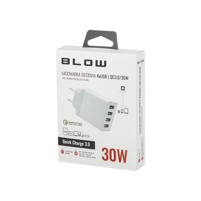 Φορτιστής με υποδοχή 4xUSB QC3.0 30W BLOW με μοντέρνο σχεδιασμό & προστασία από υπερτάσεις