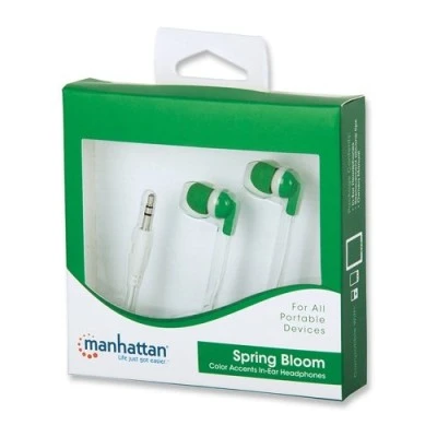 Ακουστικά ψείρες Manhattan in-ear πράσινα με μαξιλαράκια σιλικόνης για άνετη εφαρμογή Ακουστικά ψείρες Manhattan in-ear πράσινα με μαξιλαράκια σιλικόνης για άνετη εφαρμογή