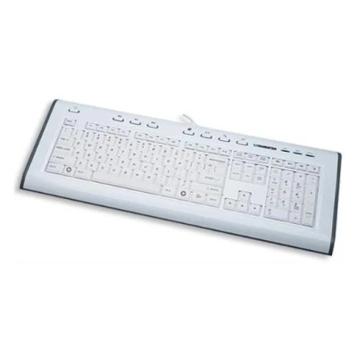 Manhattan Keyboard MULTIMEDIA ΜΕ USB Hub 2-θυρώνγια σύνδεση πρόσθετων συσκευών λευκό χρώμα 
