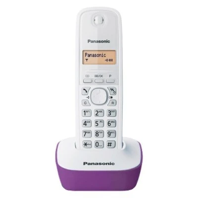 Ασύρματο τηλέφωνο Panasonic KX-TG1611GRF σε λευκό-μωβ χρώμα με ελληνικό μενού & αναγνώριση κλήσης 