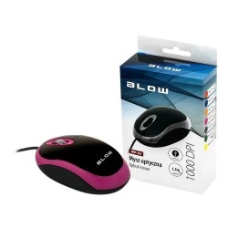 Οπτικό ποντίκι BLOW MP-20 σε ροζ - μαύρο χρώμα 1000dpi ενσύρματο με μήκος καλωδίου 1.1m