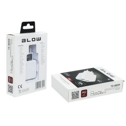 Φορτιστής τοίχου με θύρες 2xUSB 1A & ένταση 2.1A με προστασία από υπέρταση σε λευκό χρώμα