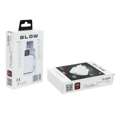 Φορτιστής τοίχου με θύρες 2xUSB 1A & ένταση 2.1A με προστασία από υπέρταση σε λευκό χρώμα