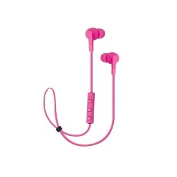 Ακουστικά Bluetooth Handsfree Stereo σε ροζ χρώμα με ενσωματωμένο μικρόφωνο & μπαταρία