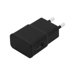 Φορτιστής τοίχου USB 2.1A 220V σε μαύρο χρώμα με προστασία από υπέρταση 