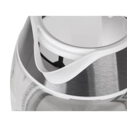 Ηλεκτρικός βραστήρας TEESA με χωρητικότητα 1.8L γυάλινος σε λευκό χρώμα με μπλε οπίσθιο φωτισμό κατά τη λειτουργία