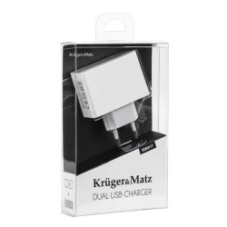 Φορτιστής 2 x USB 2.1A & 1A με καλώδιο microUSB Kruger&Matz γρήγορη φόρτιση